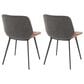 Lumisource Outlaw Side Chair with Brown and Grey Cushion in Black (Set of 2), , large