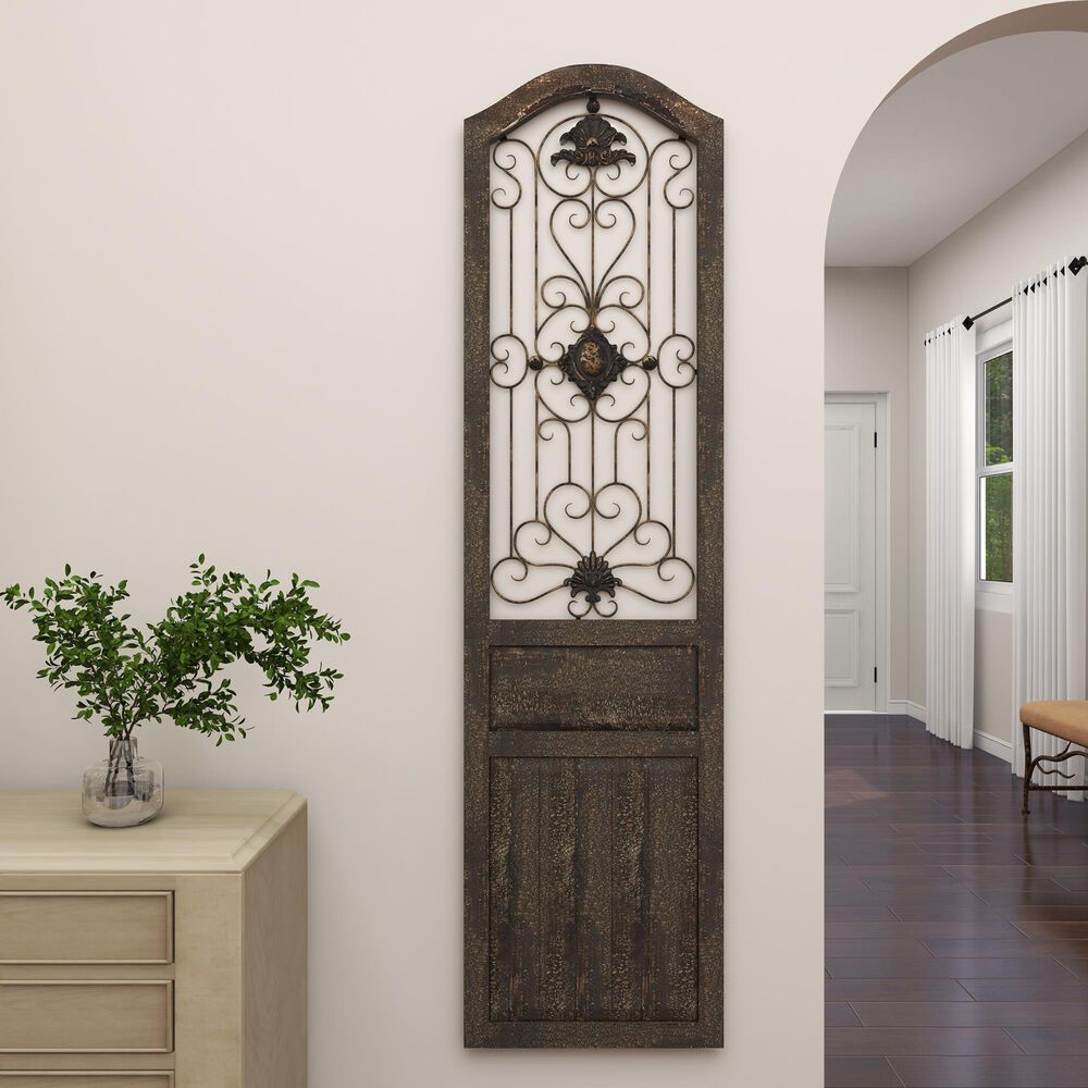 Maple and Jade 72&quot; x 19&quot; Wall Decor in Distressed Brown, , large