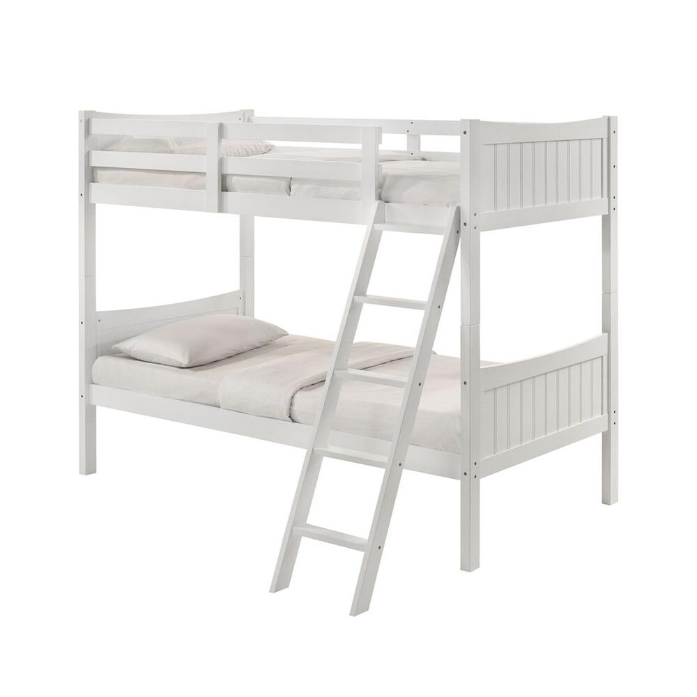 Mayberry Hill Sami Twin Over Twin Bunk Bed in White, , large