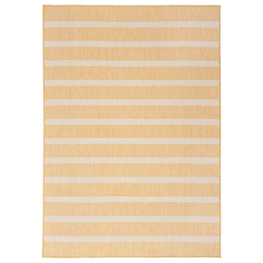 Nourison Positano POS03 Yellow and Ivory 5" x 7" Indoor/Outdoor Area Rug, , large