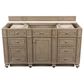 James Martin Vanities Bristol 60" Single Bathroom Vanity in White Washed Walnut with 3 cm White Zeus Quartz Top and Rectangular Sink, , large