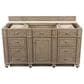 James Martin Vanities Bristol 60" Single Bathroom Vanity in White Washed Walnut with 3 cm White Zeus Quartz Top and Rectangular Sink, , large