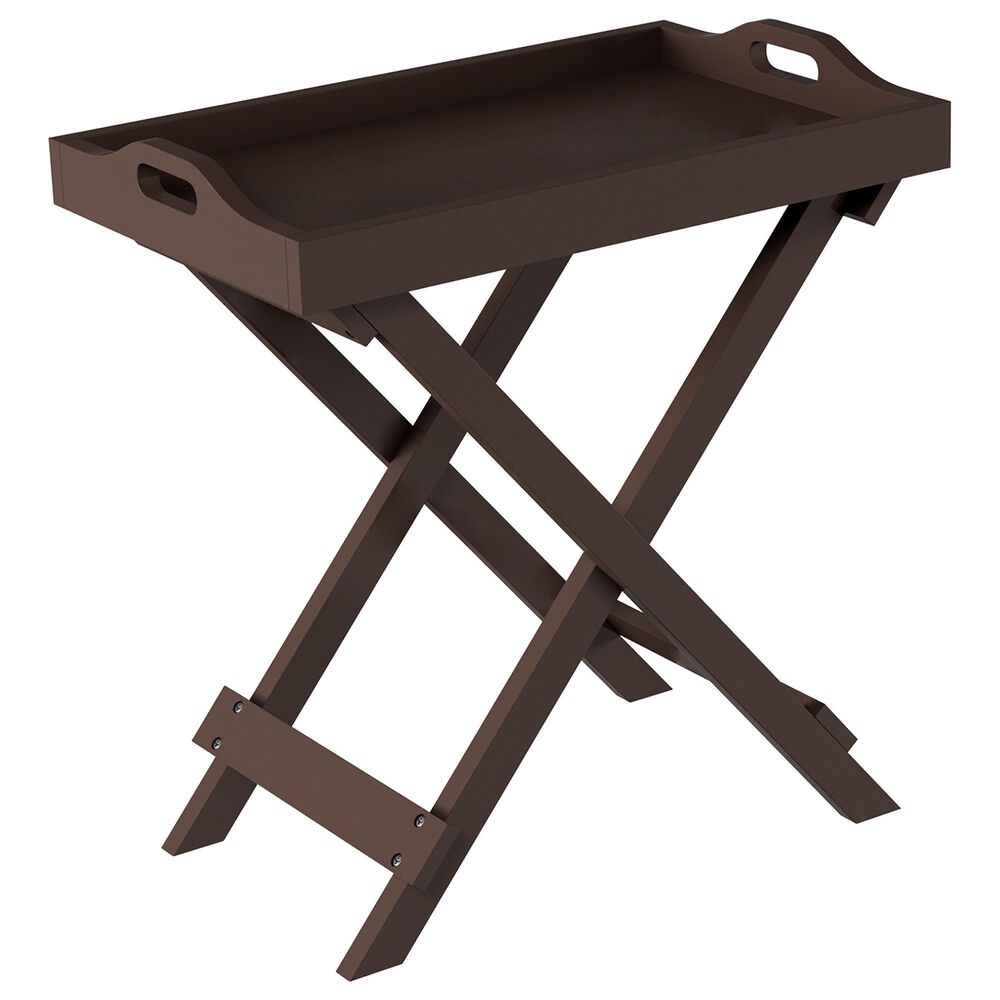 Timberlake Lavish Home Folding End Table in Brown, , large