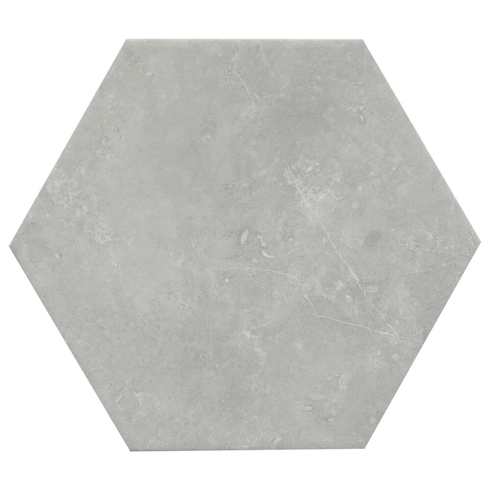 Emser Sterlina II Gray 8" x 10" Hexagon Porcelain Tile, , large