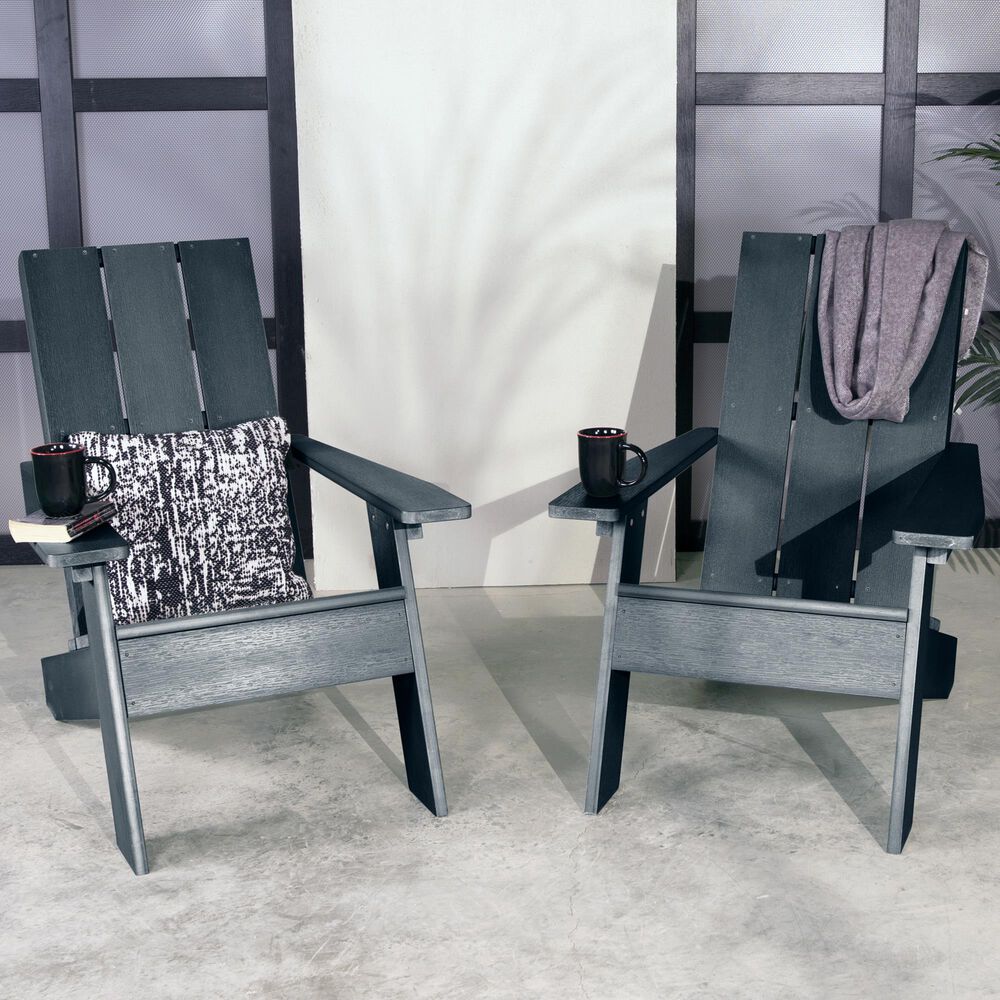 Highwood USA 2 Italica Modern Adirondack Chairs in Federal Blue, , large
