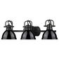 Golden Lighting Duncan 3-Light Bath Vanity in Matte Black and Glossy Black, , large