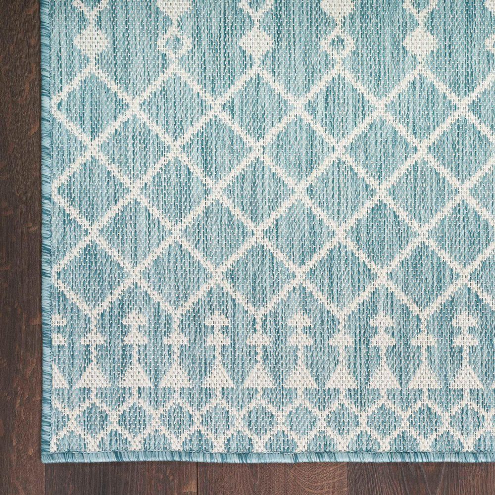 Nourison Positano Southwestern Aqua 9&#39; x 12&#39; Indoor/Outdoor Area Rug, , large