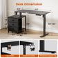 HOMLUX 47" Height-Adjustable Sit-Stand Computer Desk with Printer Cabinet in Black, , large