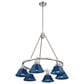 Golden Lighting Orwell 6-Light Chandelier with Matte Navy Shade in Pewter, , large
