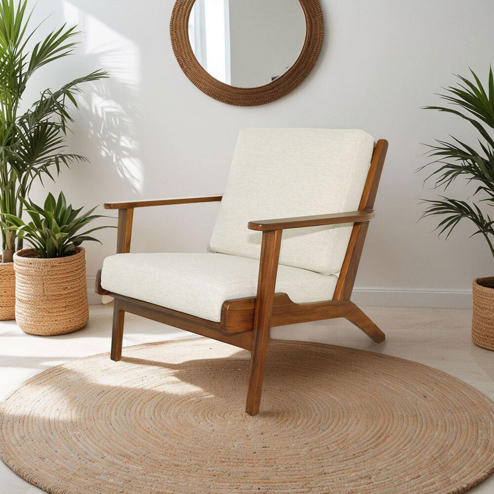 Hearth and Haven Connor Lounge Chair in Cream, , large