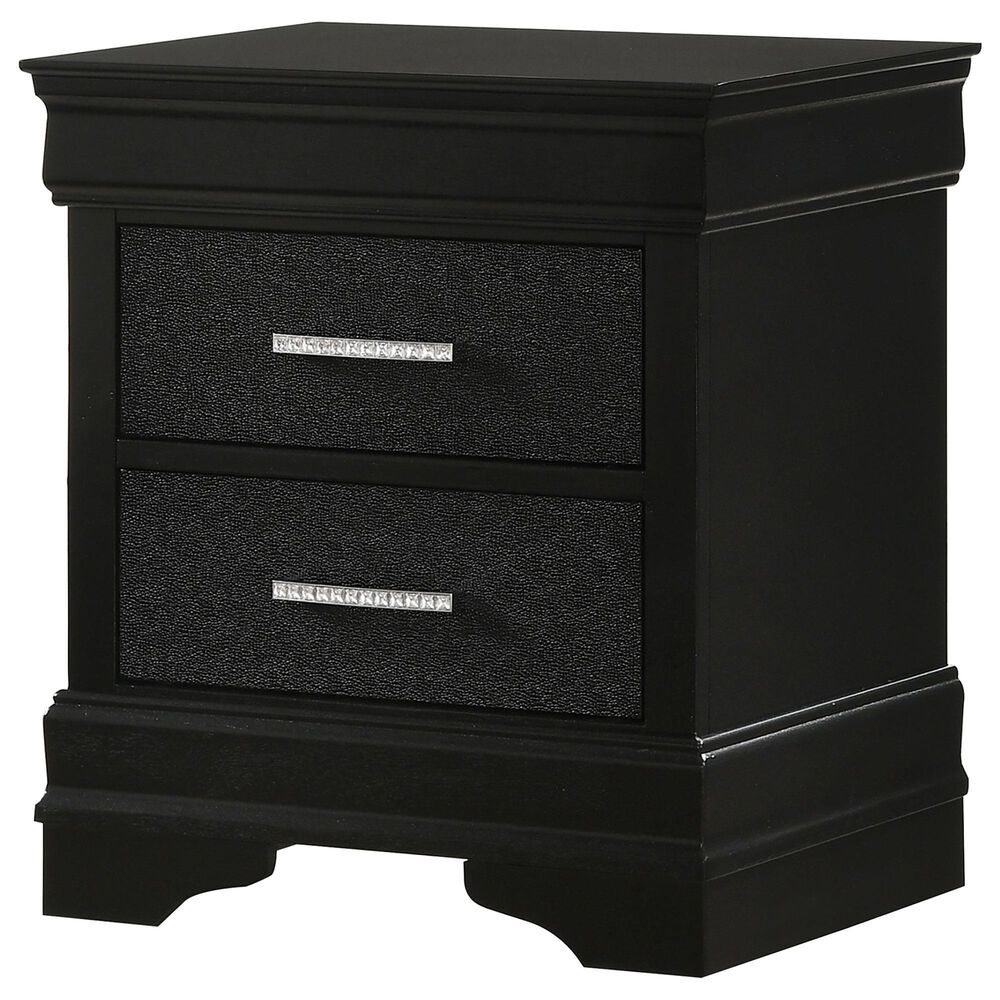 Crown Mark Amalia Full Bed with Nightstand in Black, , large