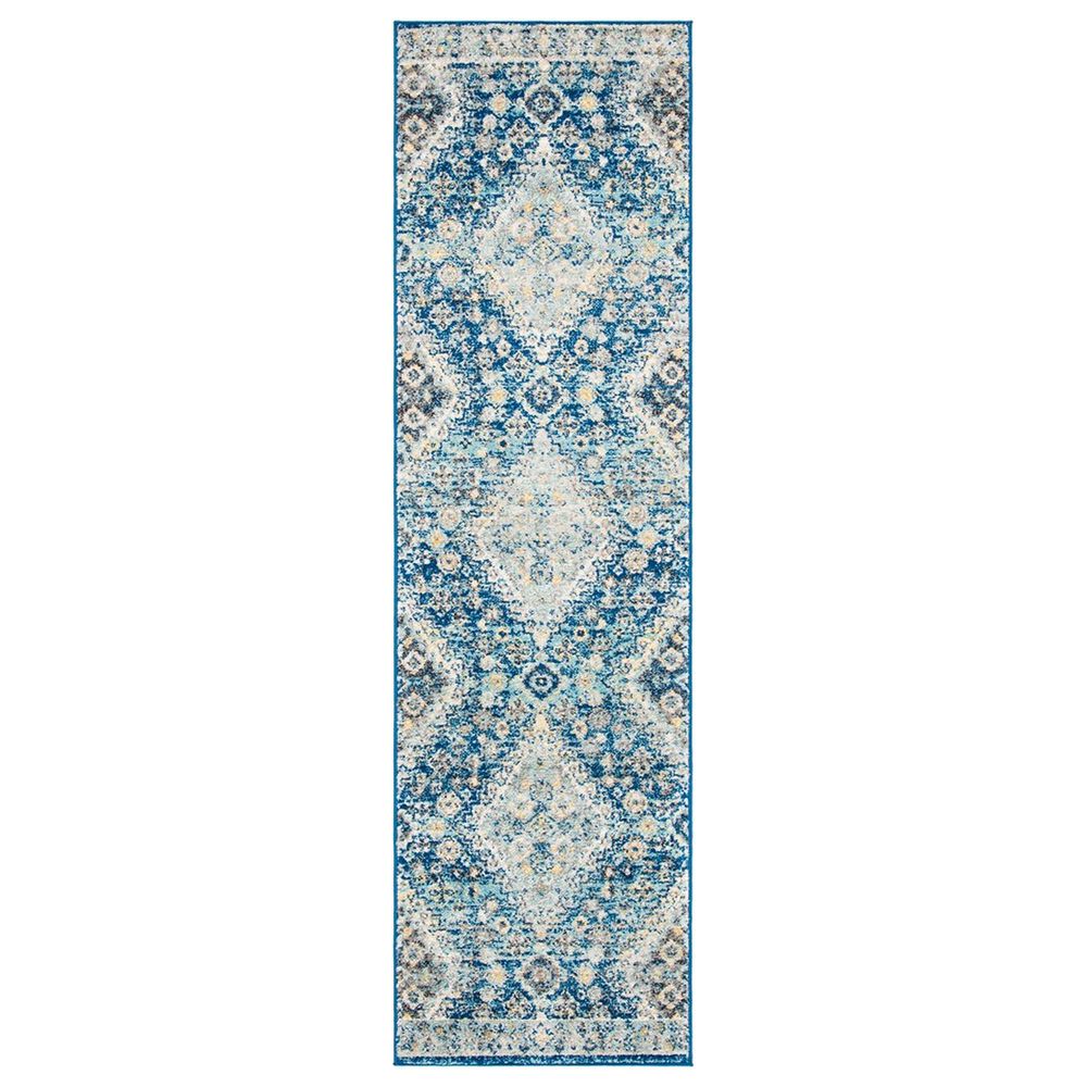 Safavieh Madison MAD616N 2"3" x 12" Navy and Creme Runner, , large
