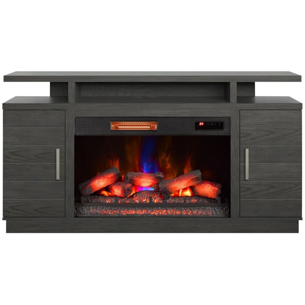 Fabio Flames Breya 70&quot; Fireplace TV Stand in Brown Tifton Oak, , large