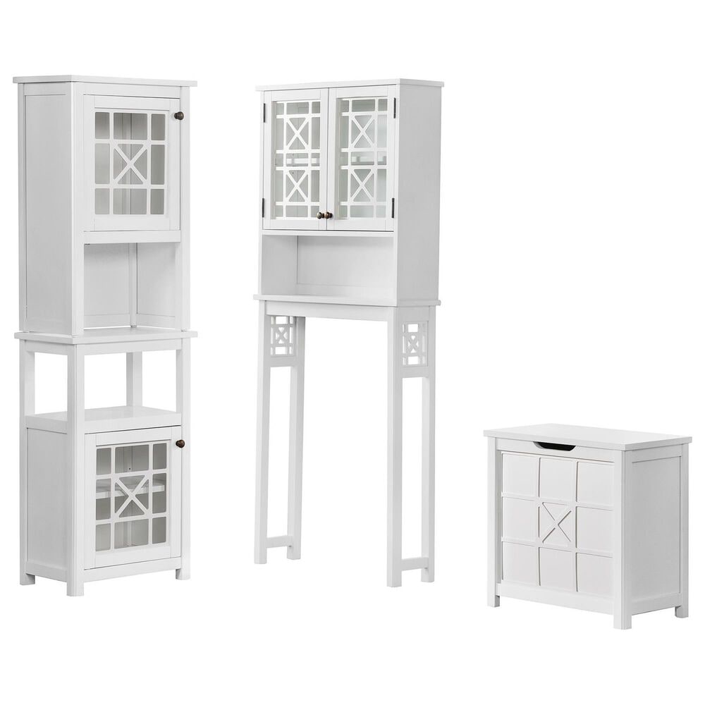 Timberlake Derby 5-Piece Bathroom Storage Set in White, , large