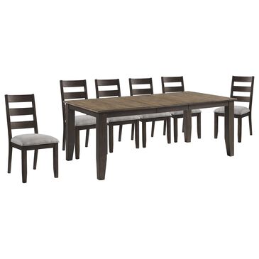 Hawthorne Furniture Beacon 7-Piece Dining Set in Black and Walnut, , large