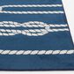 Central Oriental Terrace Tropic Nautical Life 5" x 7"3" Sapphire and Snow Area Rug, , large