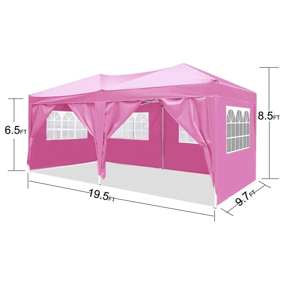 HOMLUX 10' x 20' Outdoor Pop Up Canopy Gazebo for Party in Pink, , large