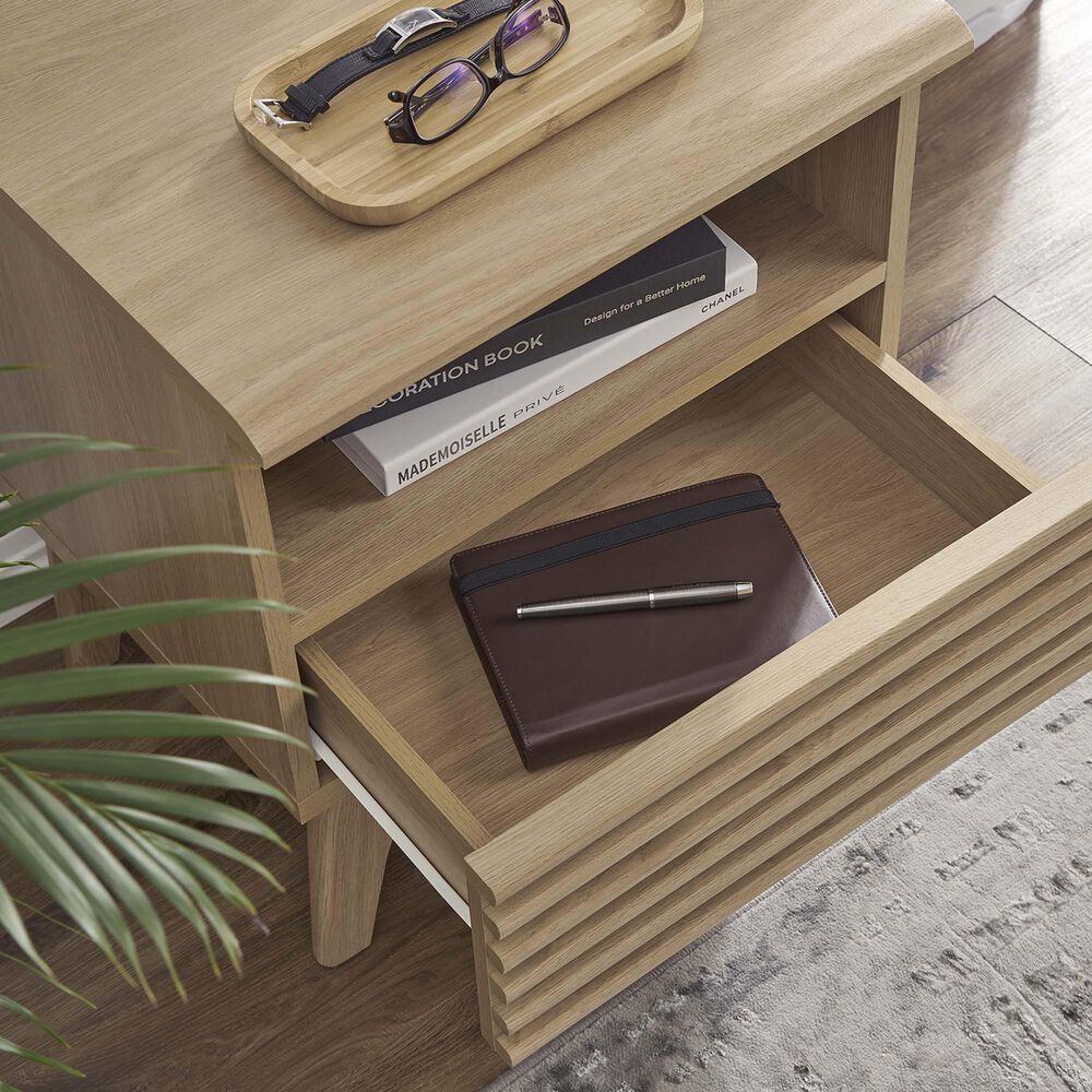 Modway Render 1 Drawer and Shelf Nightstand in Oak, , large