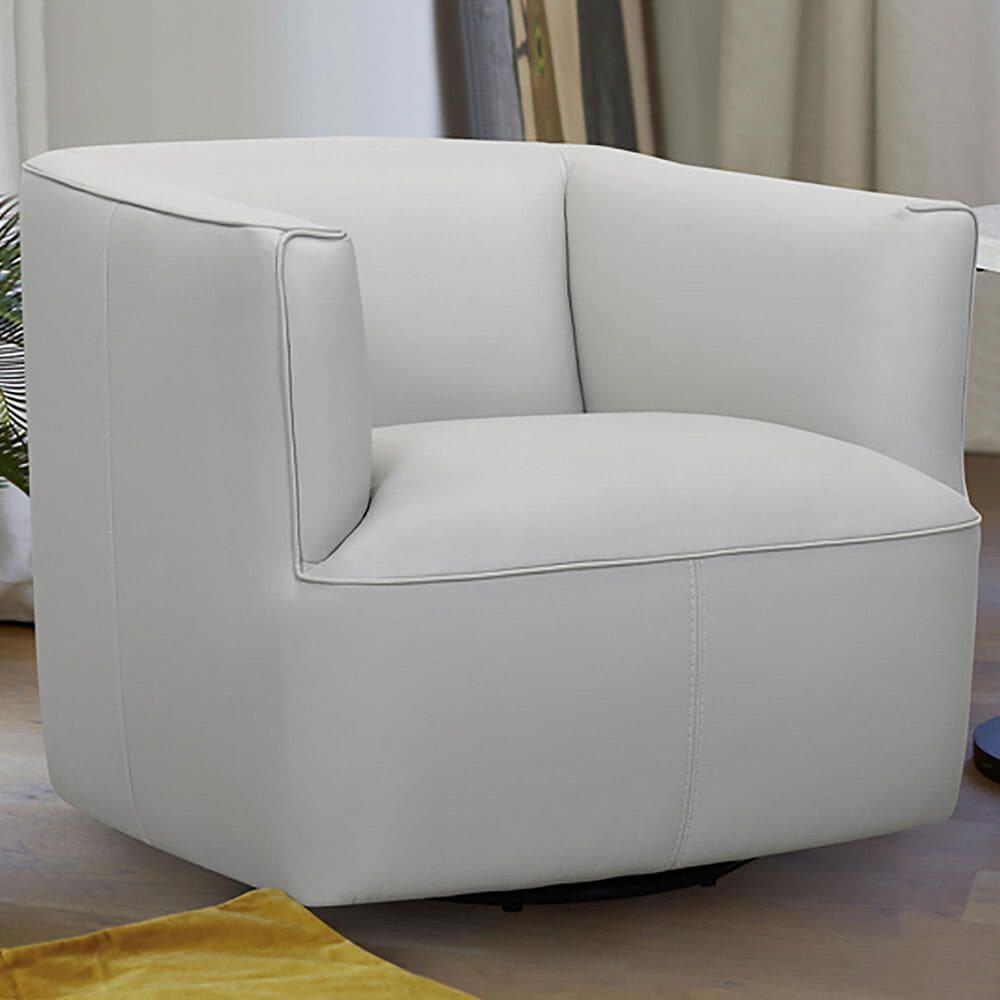 Blue River Whitney Swivel Barrel Chair in Dove Gray and Black, , large
