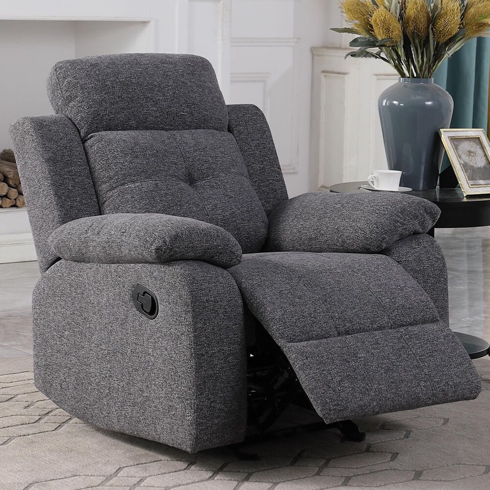 Titanic Furniture Bellinda Manual Recliner in Gray, , large