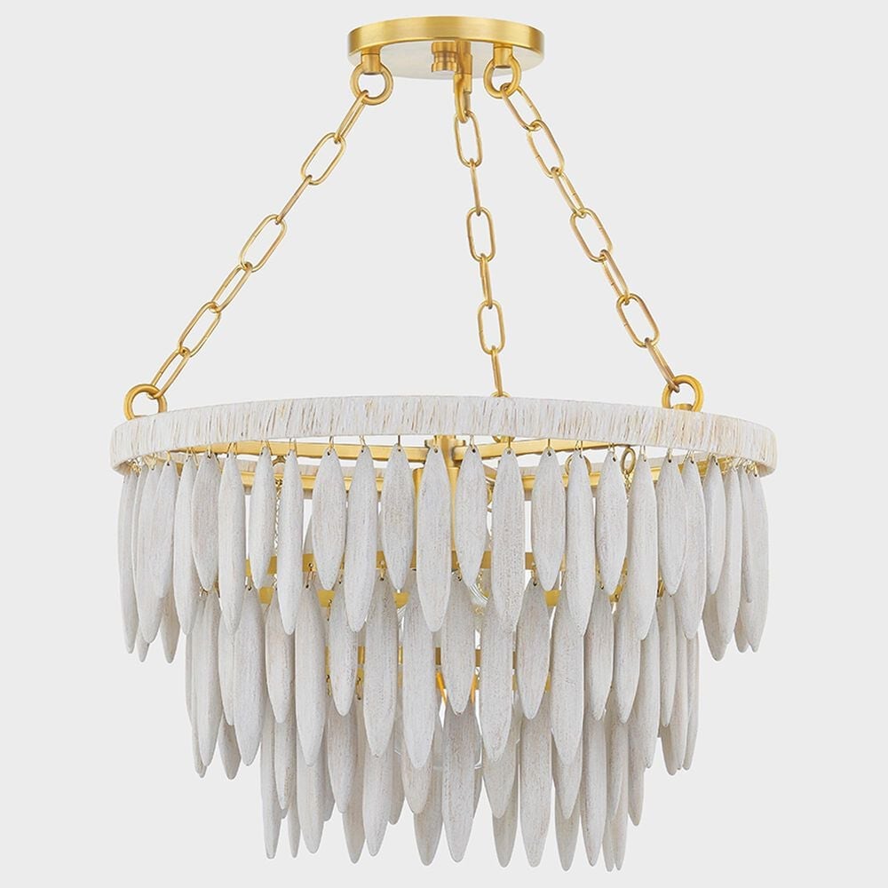 Mitzi Lighting Tiffany 1-Light Chandelier in Aged Brass, , large