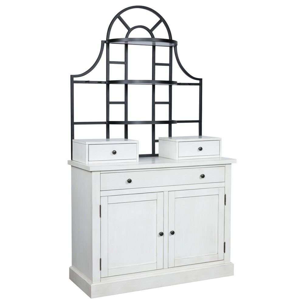 Ashley Greddinton Baker"s Rack and Hutch in White and Black, , large