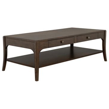 Flexsteel Sylvie 2-Drawer Rectangular Coffee Table in Chestnut, , large