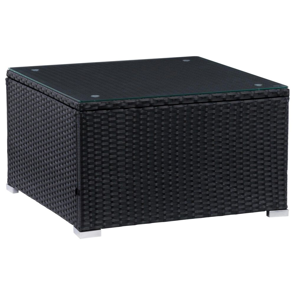 CorLiving Parksville Patio Square Coffee Table in Black, , large
