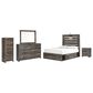 Ashley Drystan 5-Piece Full Storage Bedroom Set in Brown Rustic, Burnt Orange and Teal, , large