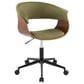 Lumisource Vintage Mod Office Chair with Green Cushion in Walnut and Black, , large