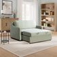 Lifestyle Solutions Delmar Convertible Loveseat with Sage Cushion in Brown, , large