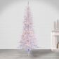 The Gerson Company 7.5" Pre-Lit Tinsel Artificial Christmas Tree in White, , large