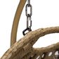 Leisuremod Mendoza Patio 2-Seat Hanging Egg Swing Chair with Charcoal Cushion in Light Brown, , large