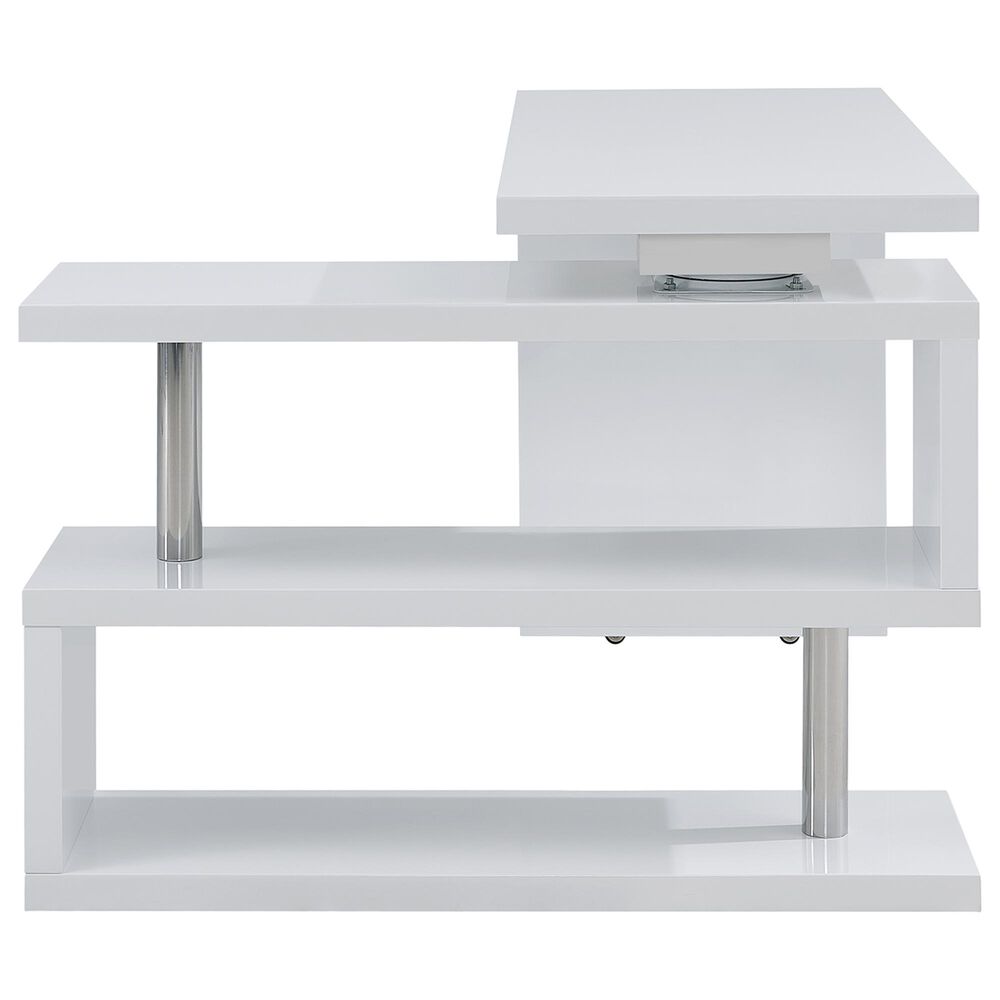 Southern Enterprises Yatesling Corner Desk in White/Chrome, , large