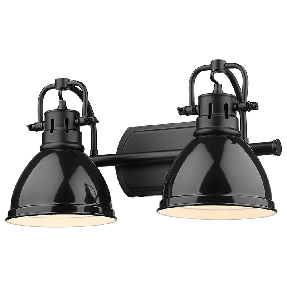 Golden Lighting Duncan 2-Light Bath Vanity in Matte Black and Glossy Black, , large