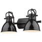 Golden Lighting Duncan 2-Light Bath Vanity in Matte Black and Glossy Black, , large