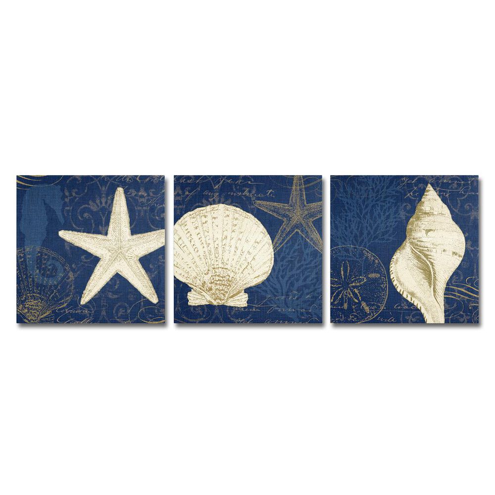 Timberlake Coastal Moonlight Teal Panel Art - Set of 3, , large