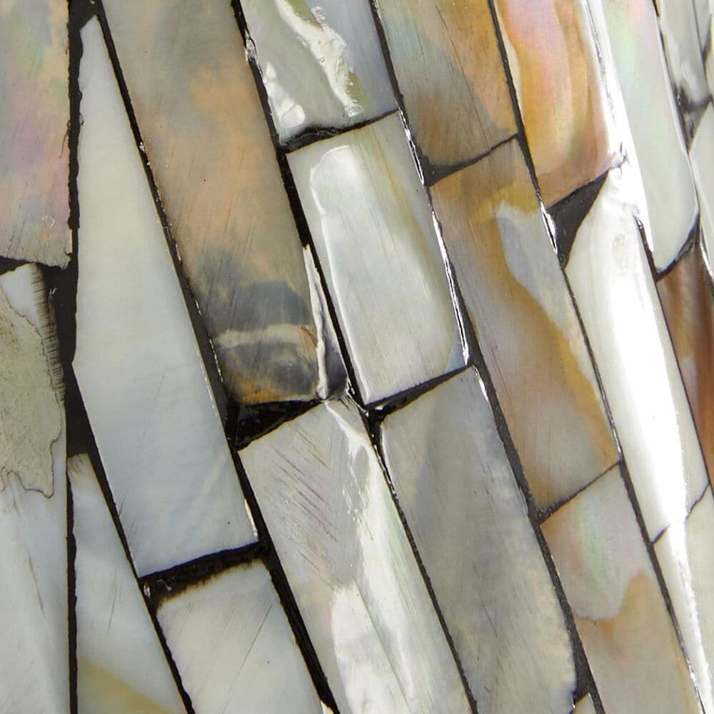 Maple and Jade Pearl Shell Abstract Swirl Decorative Sculpture in Polished Gray and Black, , large