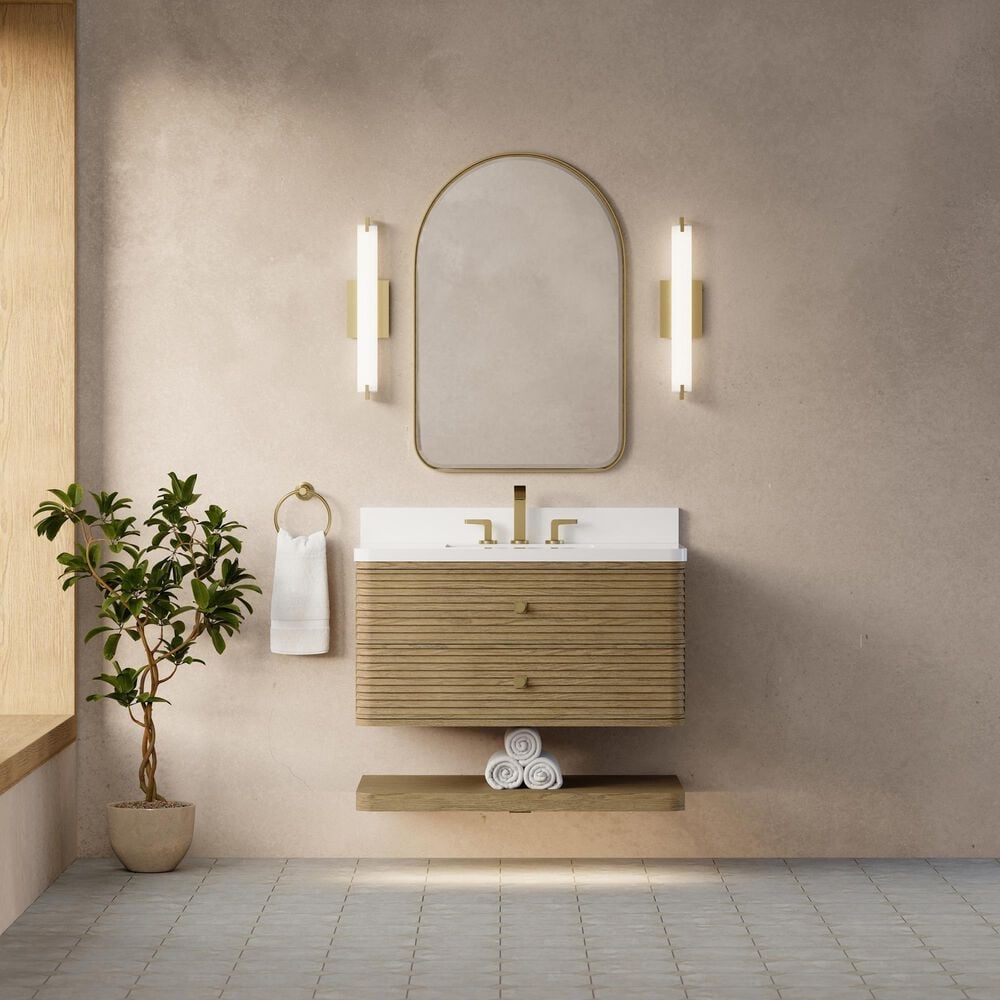 James Martin Allamari 36" Single Bathroom Vanity in Dune Mist with 3 cm Tajnar Eclos Top and Rectangular Sink, , large
