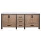 Lexora Home Ziva 84" Double Bathroom Vanity in Rustic Barnwood with 2 cm White Cultured Marble Top and Rectangular Sinks, , large