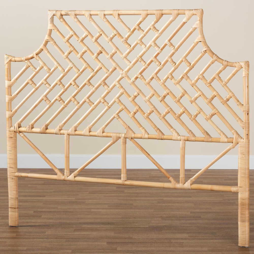 Baxton Studio Jayliah Queen Standalone Headboard in Natural Brown, , large