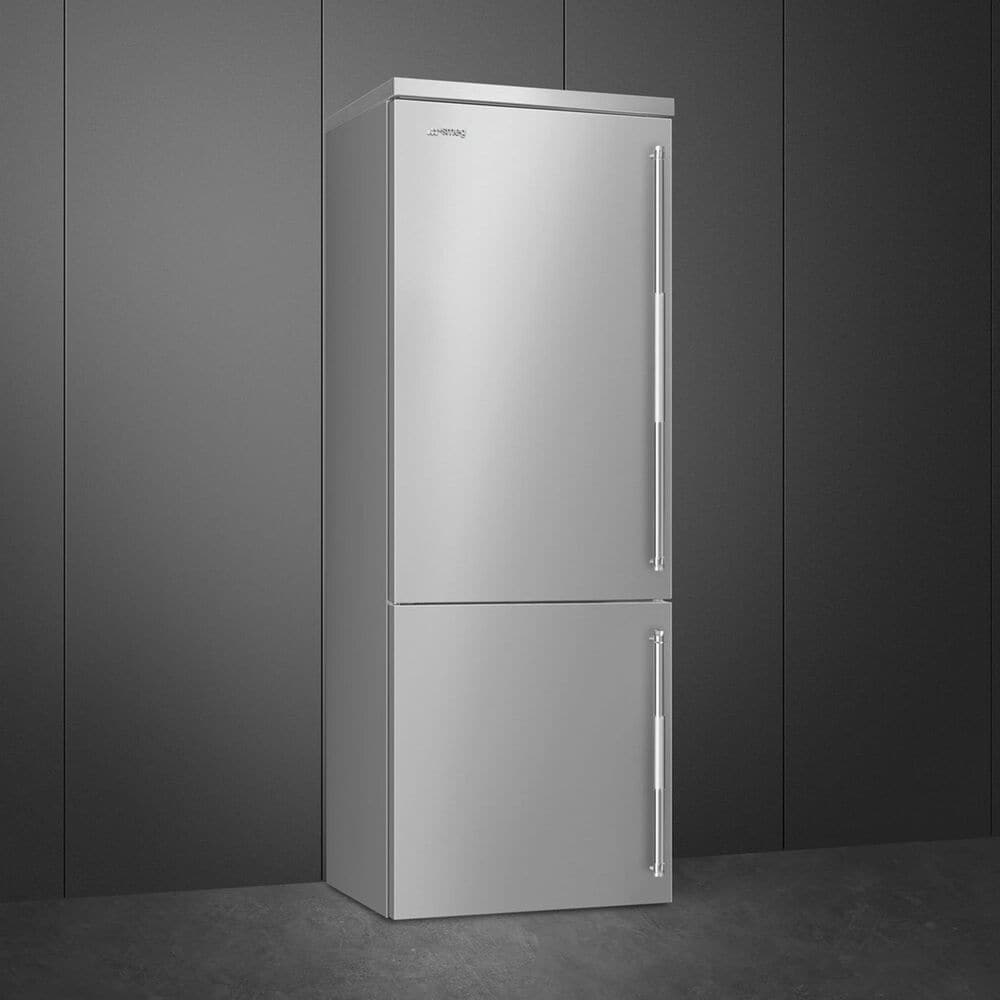 SMEG 16.28 Cu. Ft. Freestanding Bottom Freezer Refrigerator with Left Hinge in Stainless Steel, , large
