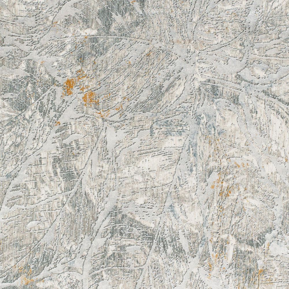 Surya Dresden DRE-2317 White, Medium Gray, Light Slate, Gray, Denim and Mustard 6&#39;7&quot; Round Area Rug, , large