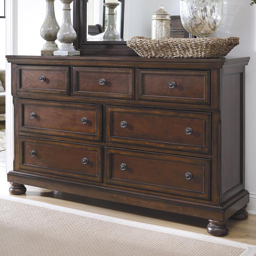 Millennium Porter 7 Drawer Dresser in Burnished Brown, , large