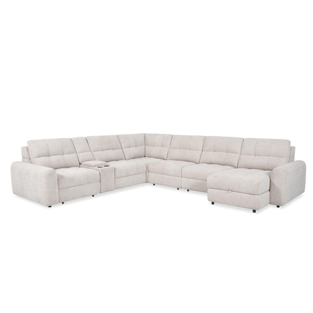 Oxford Furniture 7-Piece Power Reclining Sectional in Brisbane Alibaster, , large