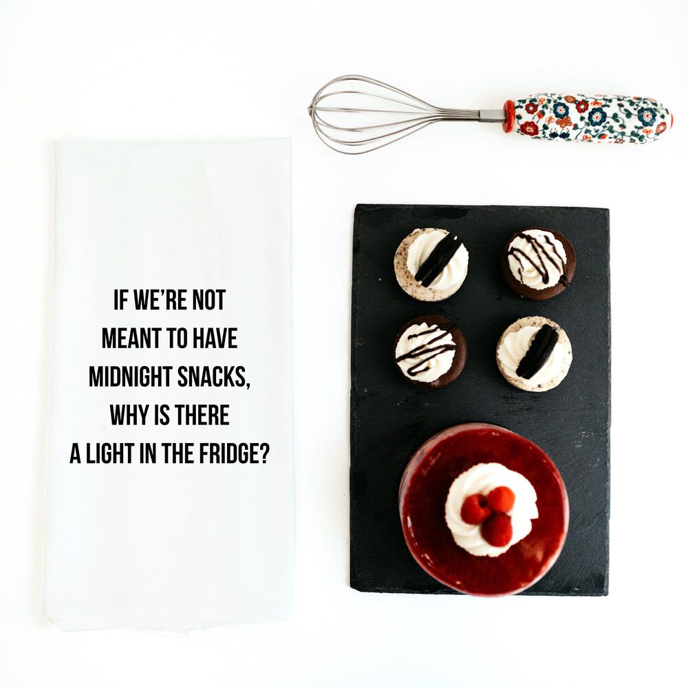 Wildwood Midnight Snacks 30" x 30" Kitchen Towel in White, , large