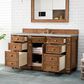 James Martin Vanities Bristol 60" Single Bathroom Vanity in Saddle Brown with 3 cm Eternal Jasmine Pearl Silestone Top, Rectangular Sink and FreePower Wireless Charger, , large