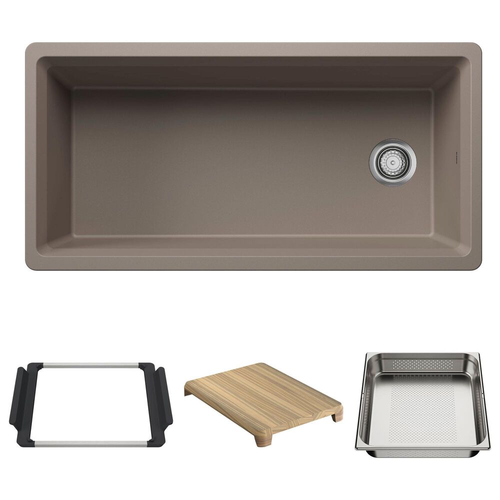 Blanco Inteos 39" Undermount Single Bowl Kitchen Sink in Truffle, , large
