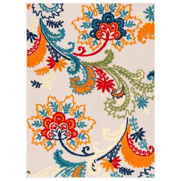 Safavieh Cabana CBN305A 2"2" x 9" Ivory and Blue Indoor/Outdoor Performance Runner, , large