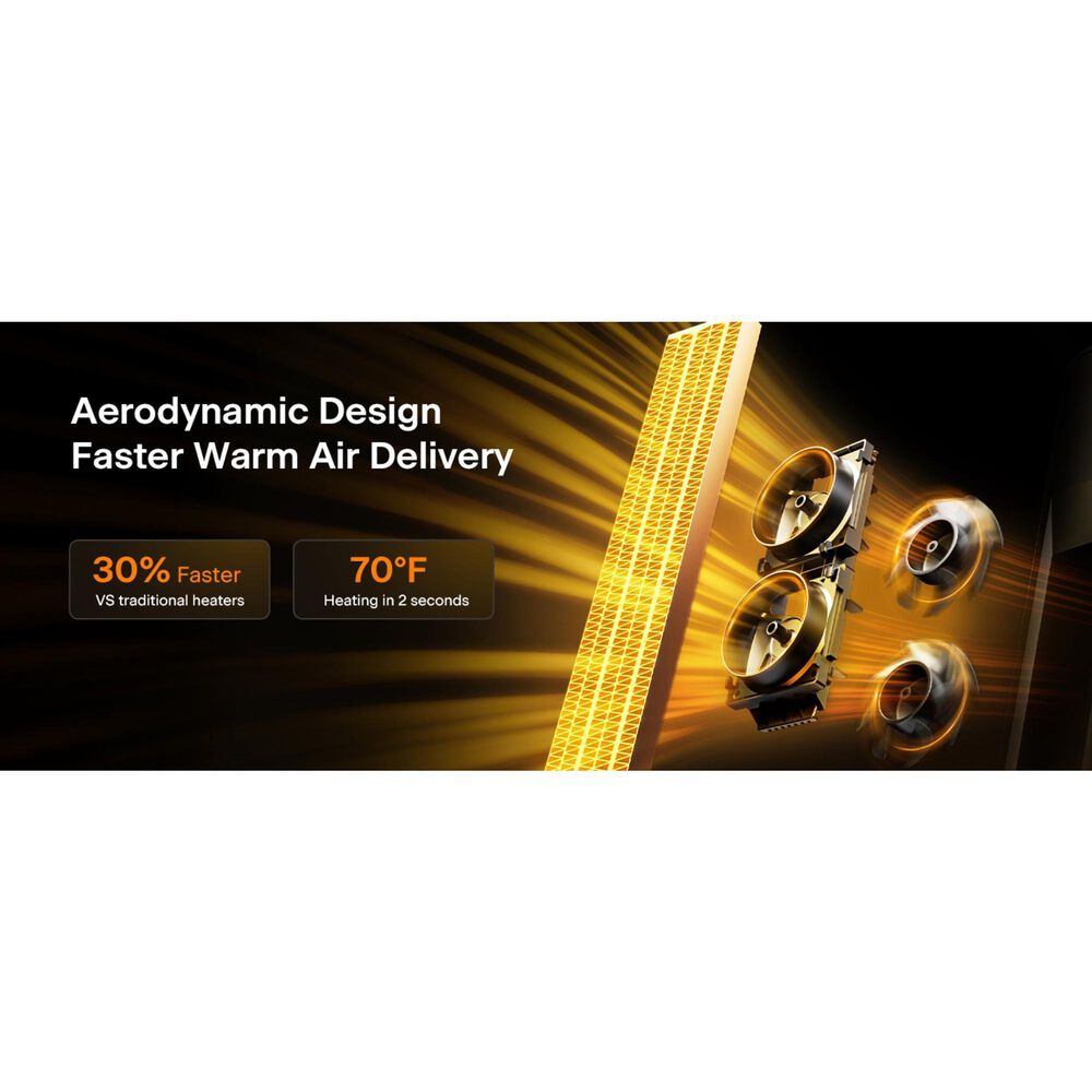 Midea 30&quot; Smart Digital Tower Ceramic Heater in Black, , large